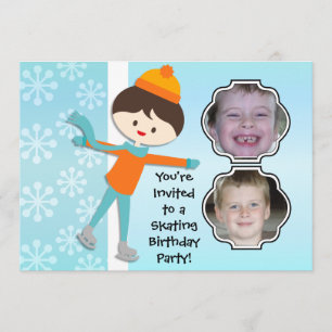Invitation de patinage de partie d'anniversaire de