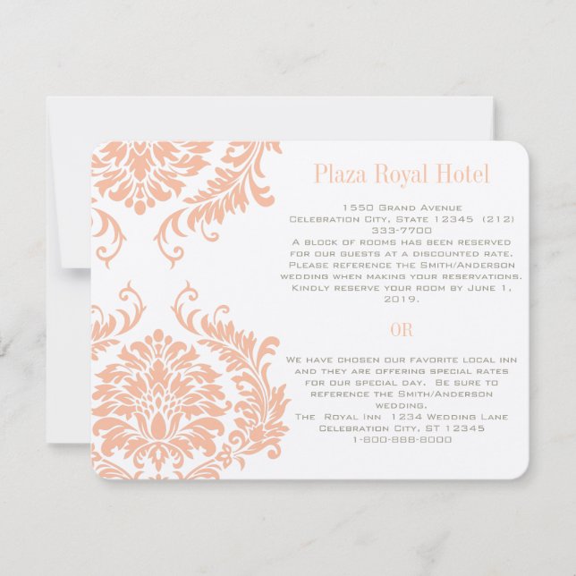 Invitation de Peach Coral and Mushroom Mariage dam (Devant)