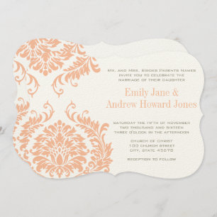 Invitation de Peach Coral and Mushroom Mariage dam
