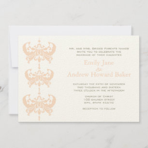 Invitation de Peach Coral and Mushroom Mariage dam