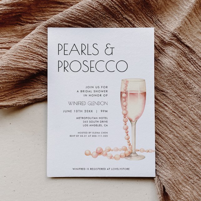 Invitation de Pearls et Prosecco (Créateur téléchargé)