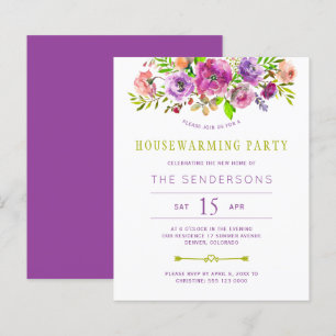 Invitation de pendaison de crémaillère à fleurs vi