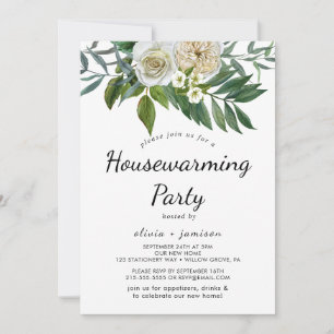 Invitation de pendaison de crémaillère aux fleurs 