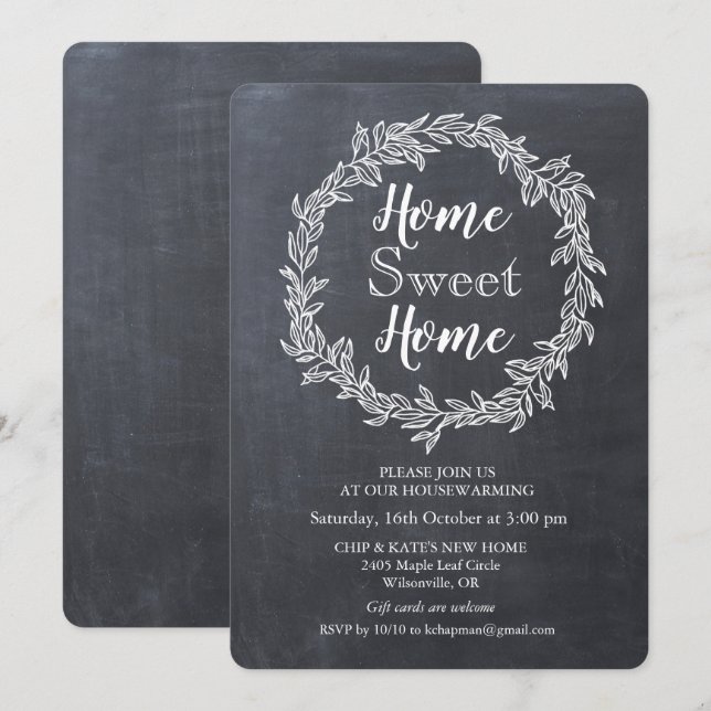 Invitation de pendaison de crémaillère Couronne de (Devant / Derrière)
