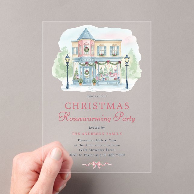 Invitation de pendaison de crémaillère de Noël à l (In situ (ordinateur de poche))