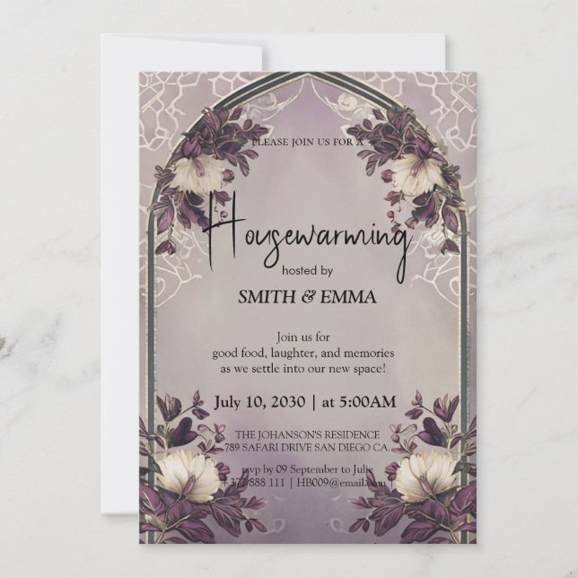 Invitation de pendaison de crémaillère élégante av (Devant)