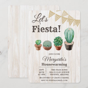 Invitation de pendaison de crémaillère Fiesta Cact