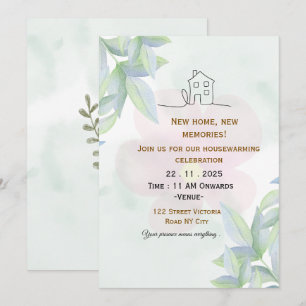 Invitation de pendaison de crémaillère minimaliste