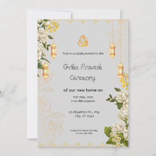 Invitation de pendaison de crémaillère verte et ja