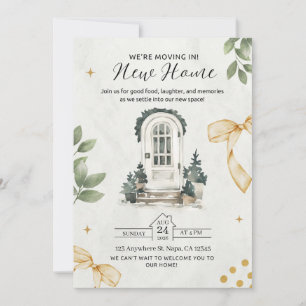 Invitation de pendaison de crémaillère verte et no