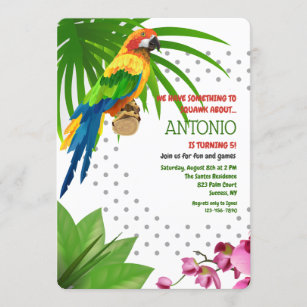 Invitation de perroquet de forêt tropicale
