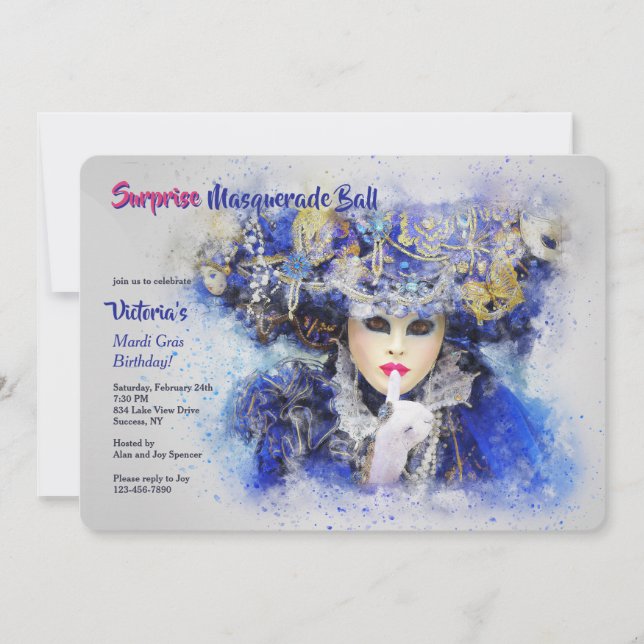 Invitation de personnage Masquerade (Devant)