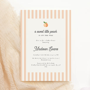Invitation de petit Baby shower doux avec rayures