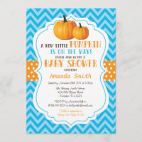 Invitation de petit Citrouille Baby shower Blue Ch