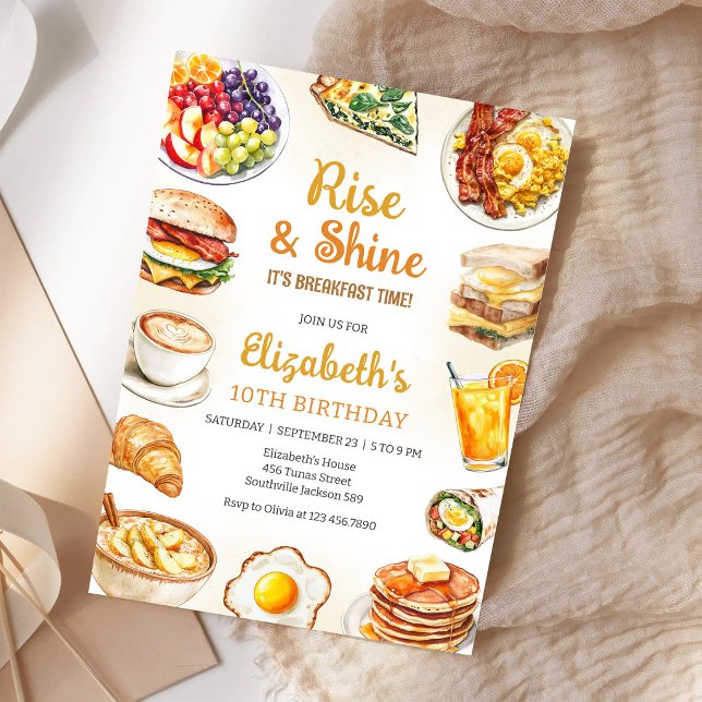 Invitation de petit-déjeuner brunch Rise & Shine p (Créateur téléchargé)