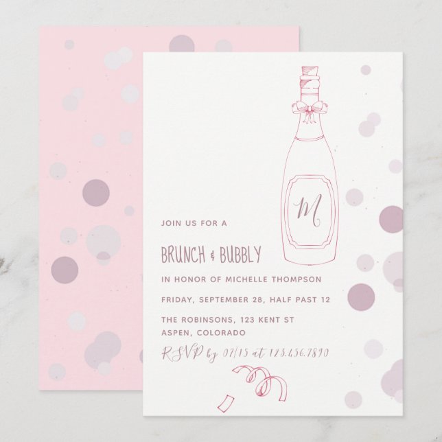 Invitation de petit-déjeuner et de mariage avec de (Devant / Derrière)