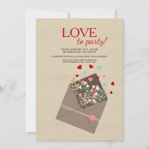 Invitation de petits bouquets de Valentine