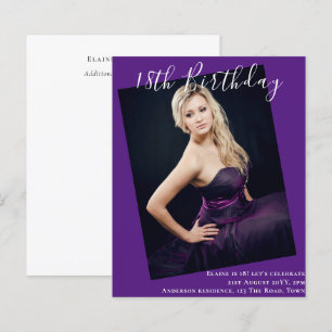 Invitation de PHOTO d'anniversaire 18 ans BUDGET