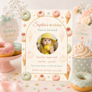 Invitation de photo d'anniversaire de douceur past