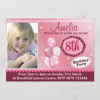 Invitation de photo d'anniversaire de filles -
