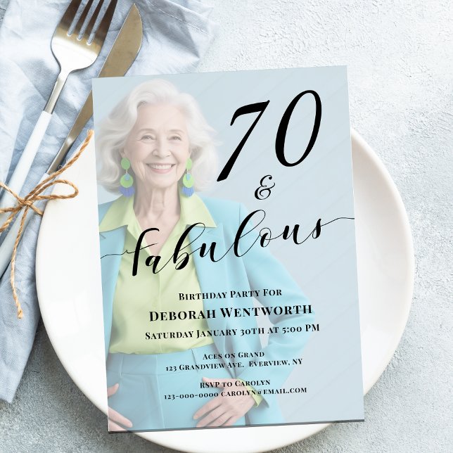 Invitation de photo de 70 ans et fabuleux annivers (Créateur téléchargé)