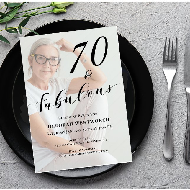 Invitation de photo de 70 ans et fabuleux soixanti (Créateur téléchargé)