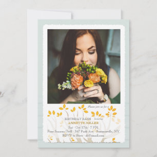 Invitation de photo de branche d'automne