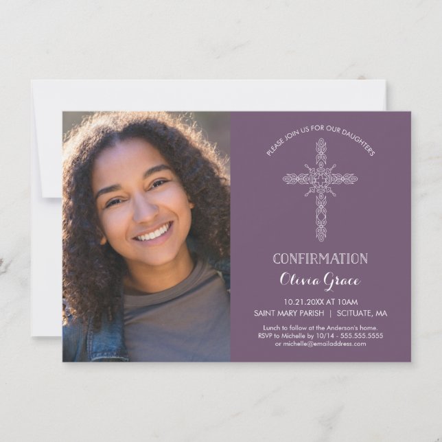 Invitation de photo de confirmation - invitation (Devant)