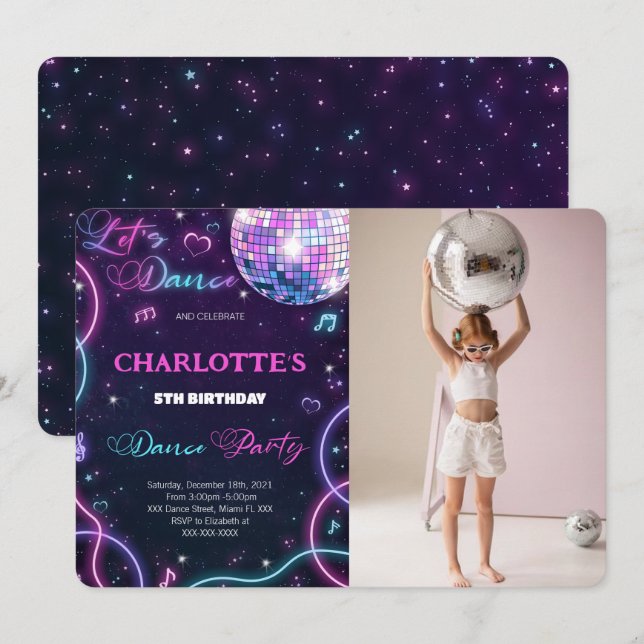 Invitation de photo de danse (Devant / Derrière)