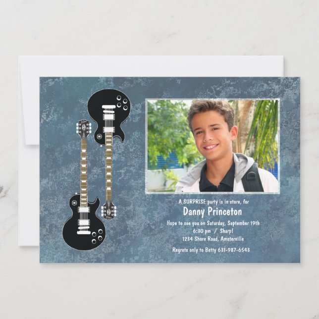 Invitation de photo de deux guitares (Devant)