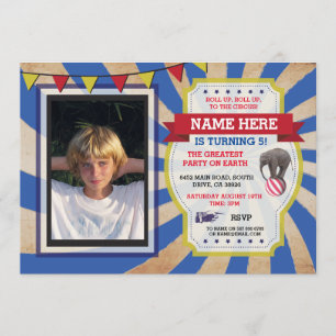 Invitation de photo de fête d'anniversaire de