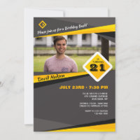 Invitation de photo de gris et de jaunes