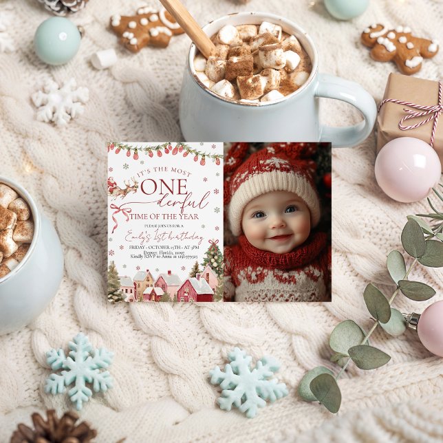 Invitation de photo de Noël ONEderful (Créateur téléchargé)