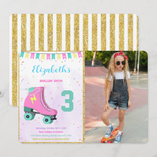 Invitation de photo de patin à roulettes