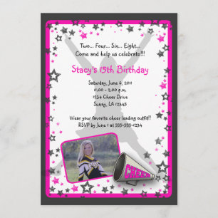 Invitation de photo de pom-pom girl