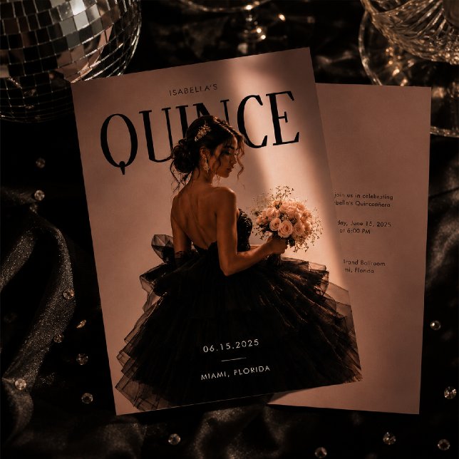Invitation de photo de Quinceañera éditoriale mode (Créateur téléchargé)