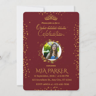 Invitation de photo de Quinceanera élégante bordea