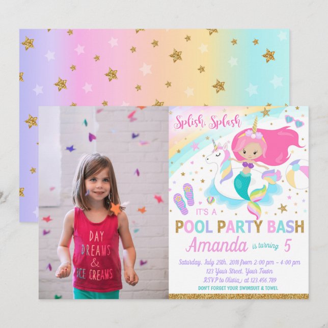 Invitation de photo de réception au bord de la (Devant / Derrière)