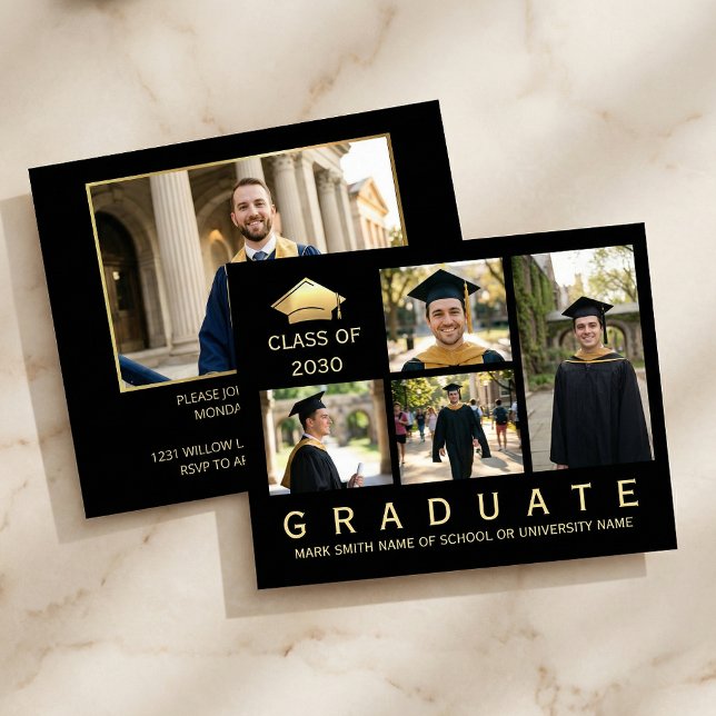 Invitation de photo de remise de diplôme moderne n (#Graduation2026
#ClassOf2026
#GradParty2026
#GraduationInvitation
#GraduationCard#BlackAndGoldDesign)