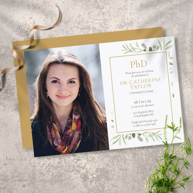 Invitation de photo de remise des diplômes de verd (Créateur téléchargé)