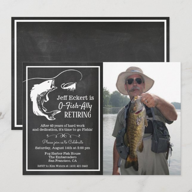 Invitation de photo de retraite de pêche (Devant / Derrière)