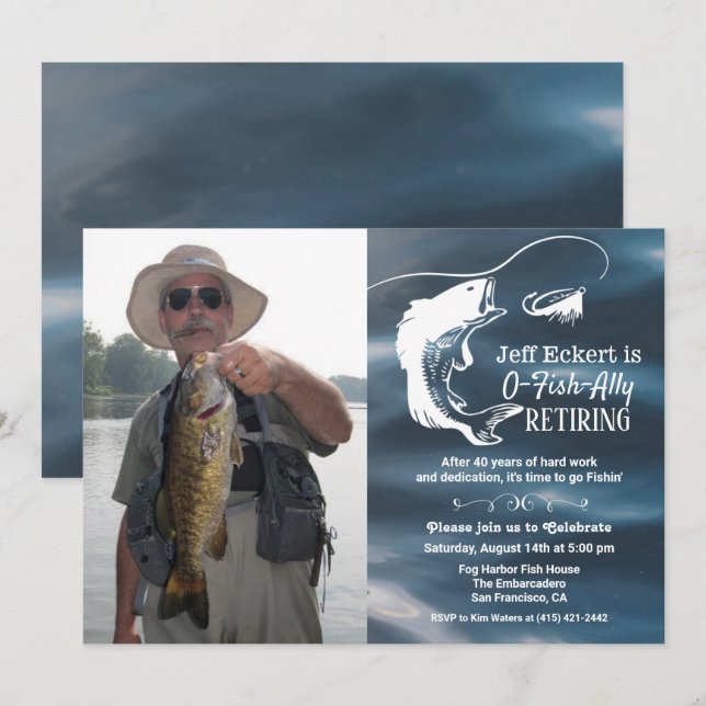Invitation de photo de retraite de pêche (Devant / Derrière)