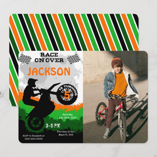 Invitation de photo de vélo (Devant / Derrière)