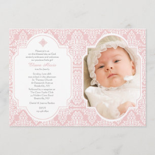 Invitation de photo religieuse de dévotion rose