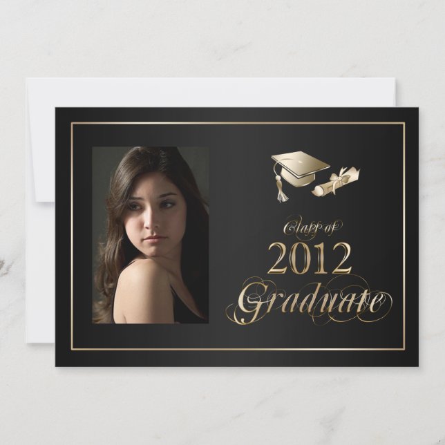 Invitation de photos Classy Black and Gold 2012 (Devant)