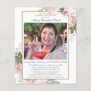 Invitation de photos de fleurs rose budget