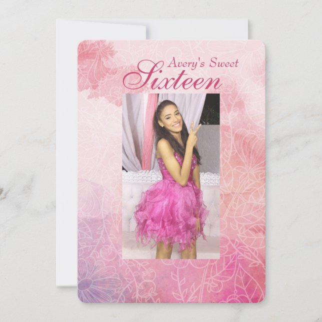 Invitation de photos florales (Devant)