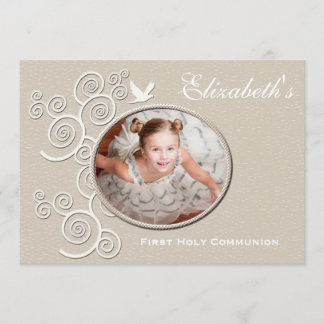 Invitation de photos religieuses de White Dove Ver