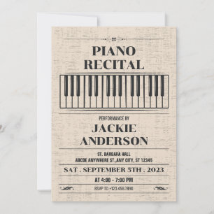 Invitation de piano vintage
