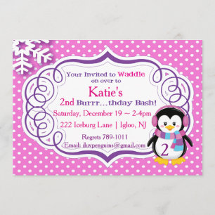 Invitation de pingouin adorable